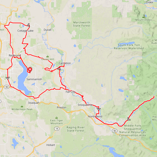 middle fork century ride map