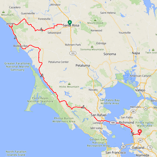 sonoma coast century ride map